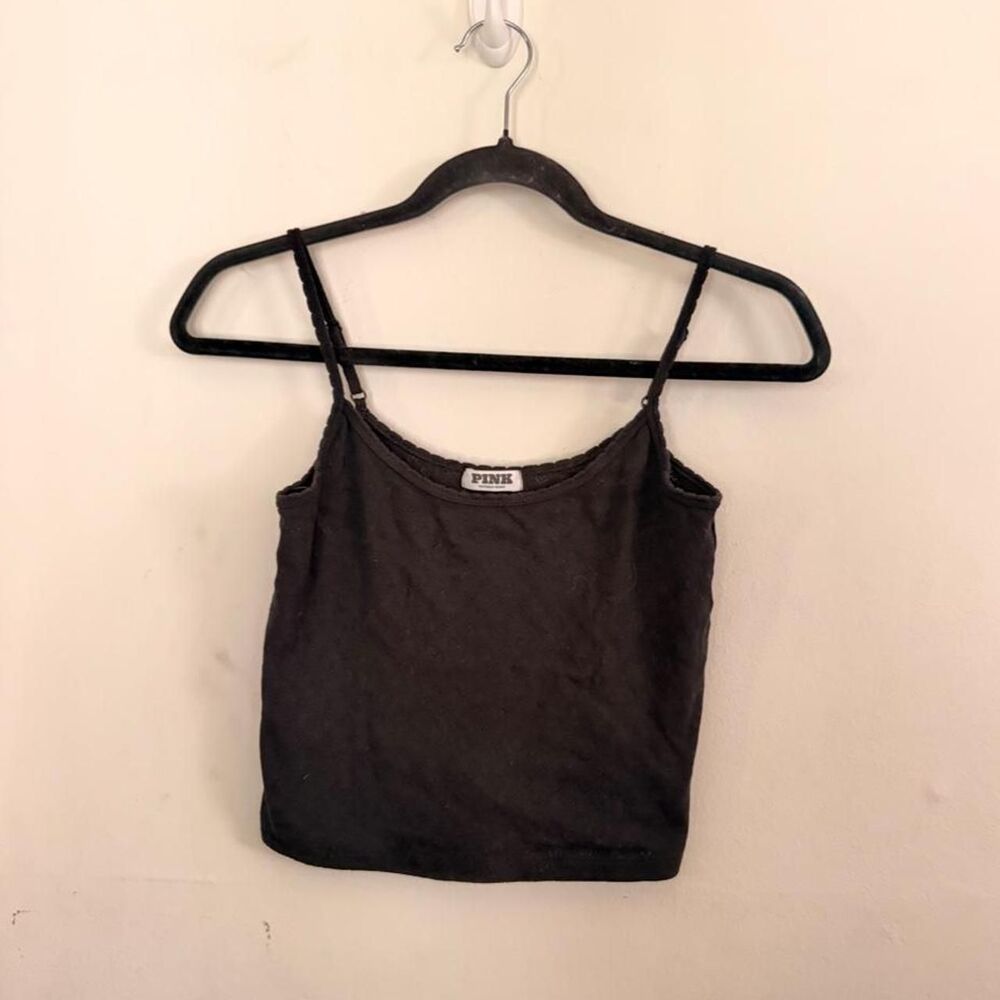 Y2k Pink Victoria's Secret Black Textured Cami Estimated Size S